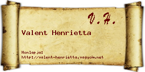 Valent Henrietta névjegykártya